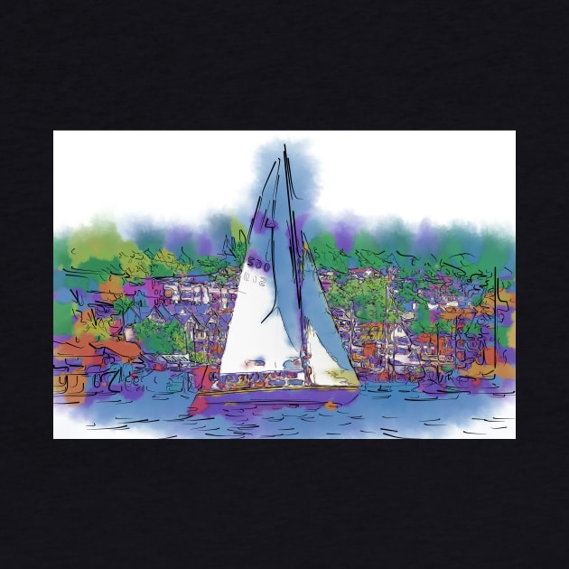 The Purple Sailboat by KirtTisdale